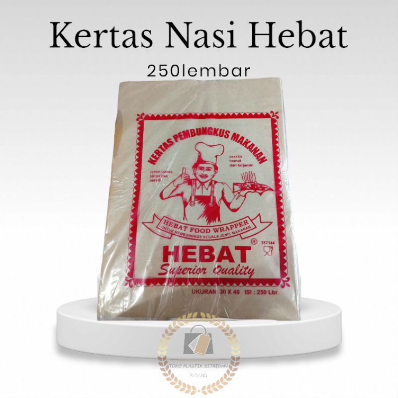 Kertas Nasi Merk Hebat Kertas Bungkus Nasi isi 250lembar