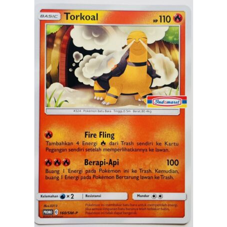 POKEMON TCG INDONESIA TORKOAL PROMO INDOMARET 160/SM-P