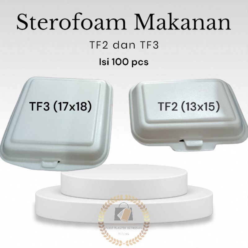 Sterofoam Makanan Styrofoam Sterofoam TF2 TF3 1bungkus 100pcs