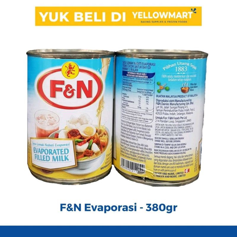 

F&N EVAPORATED FILLED MILK 380GR SUSU EVAPORASI