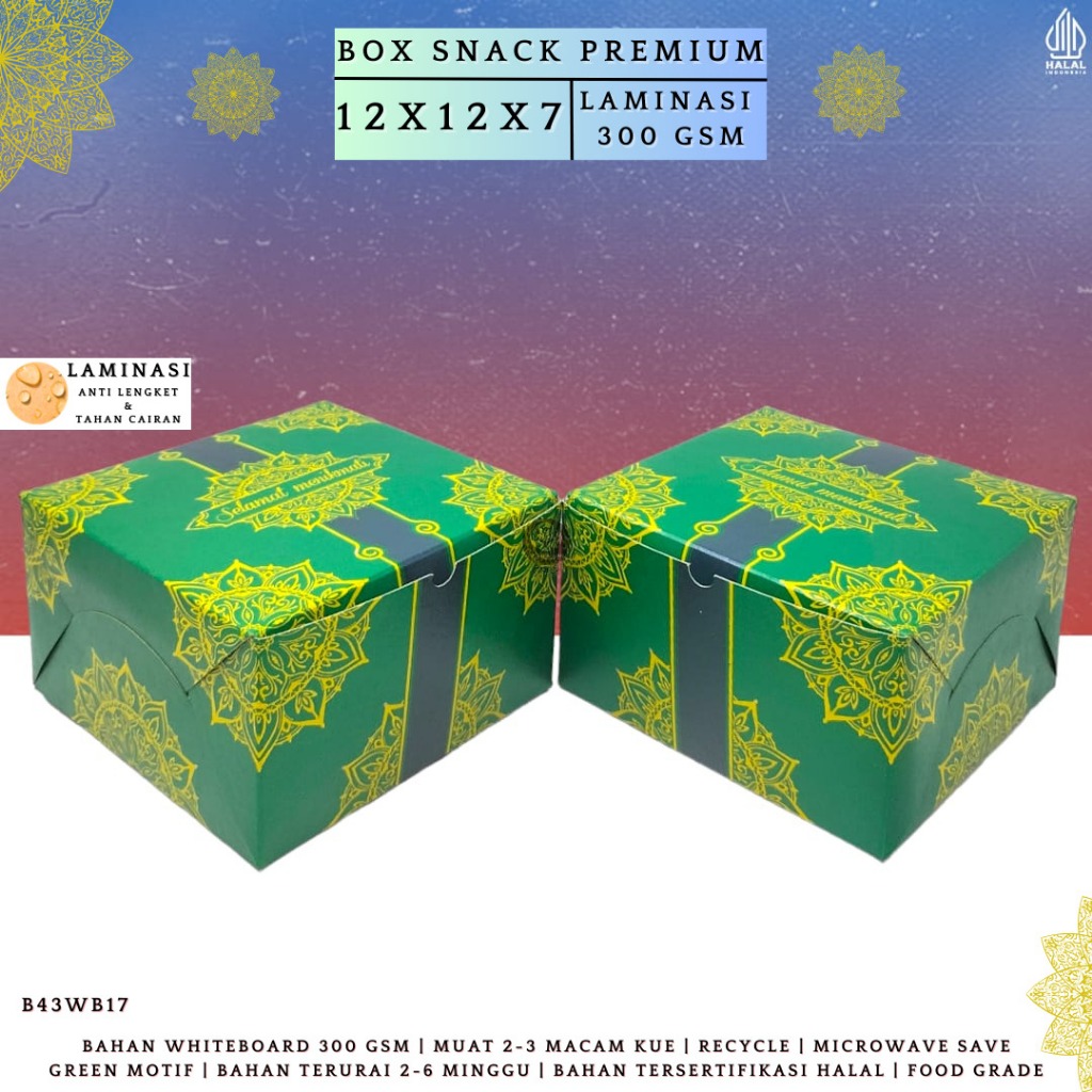 Snack Box 12x12 Premium Box Snack 12x12 (B43-WB17)