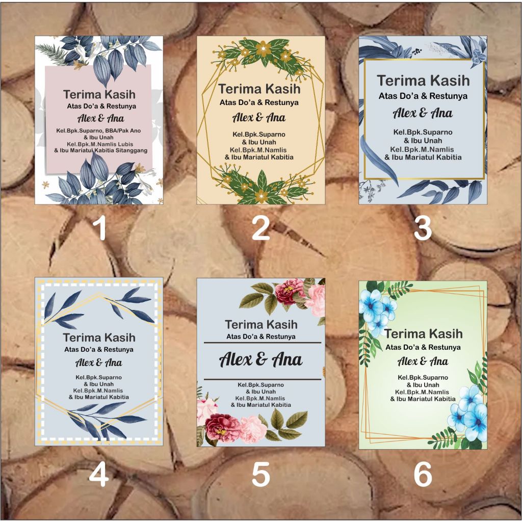 

Kartu Ucapan Terima Kasih / Kartu Souvenir (100 PCS)