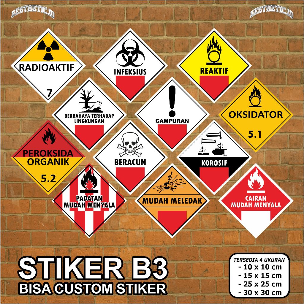 

Stiker Label Tanda Simbol Limbah B3 Stiker Bahan Berbahaya dan Beracun Stiker Korosif Stiker Campuran STIKER Infeksius