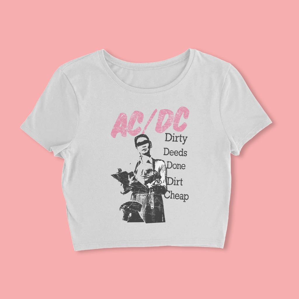 Crop Top Acdc Band Baby Tee