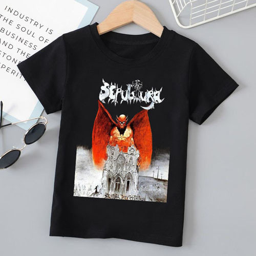 Sepultura Bestial Devastation Tshirt Black Bahan Katun Kombed 30s