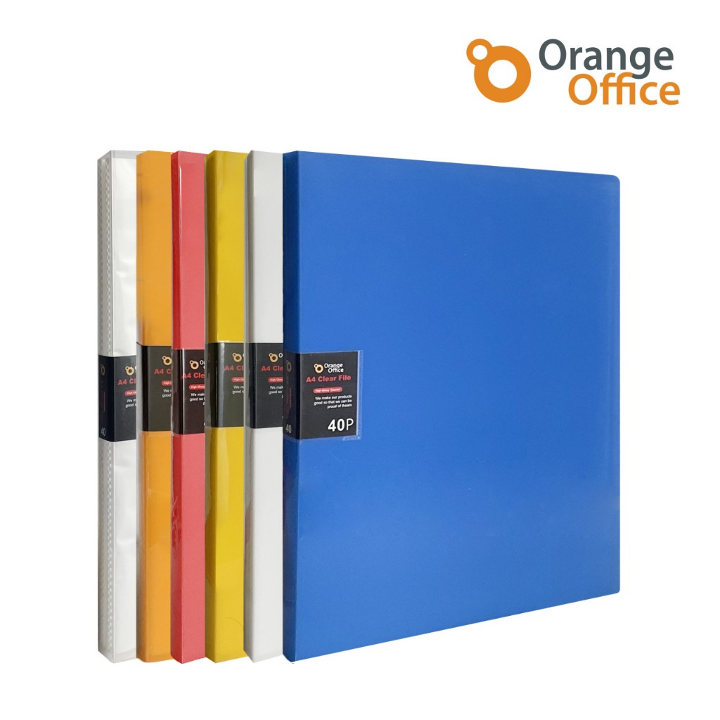 

Korea A4 Enamel Ultrasonic Clear File 40 sheets / Orange Office Map Plastik / Clear Holder / File Dokumen Keeper isi 40 lembar