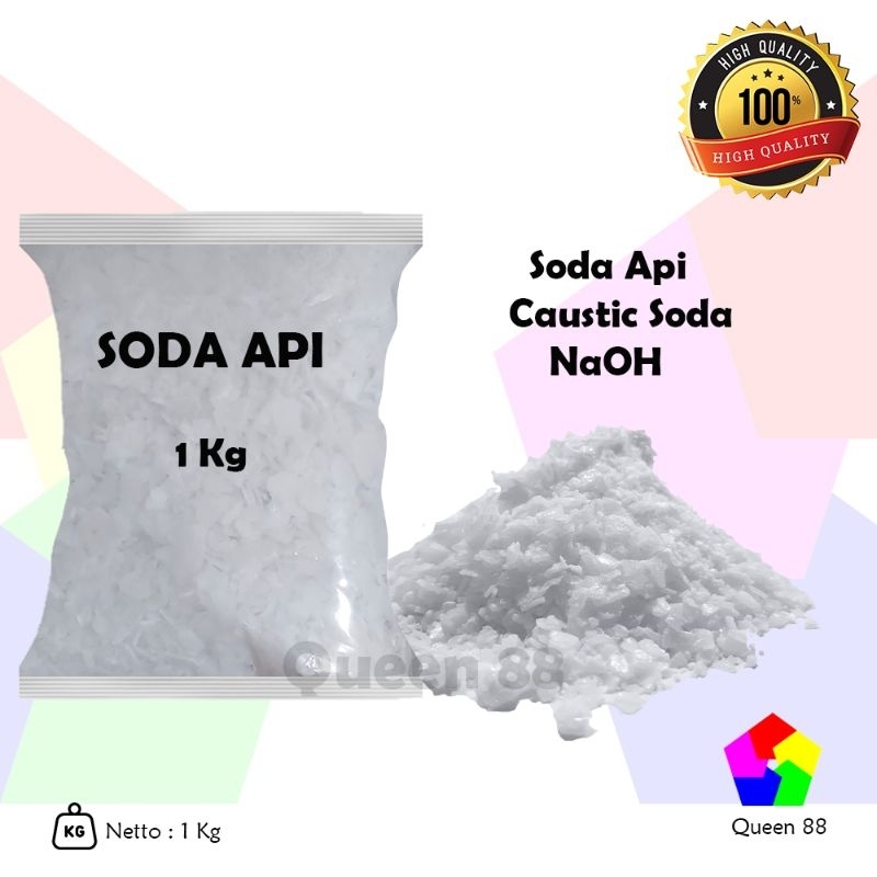 Soda Api 1Kg / Caustic Soda 99% 1Kg / NaOH 1Kg / Soda Api Murah