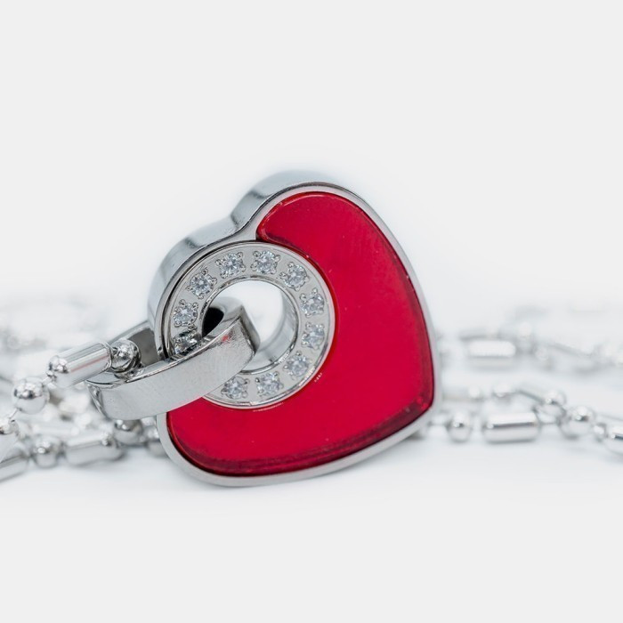 Kalung MCI Asli Model Baru / Ori Pendant Heart Red