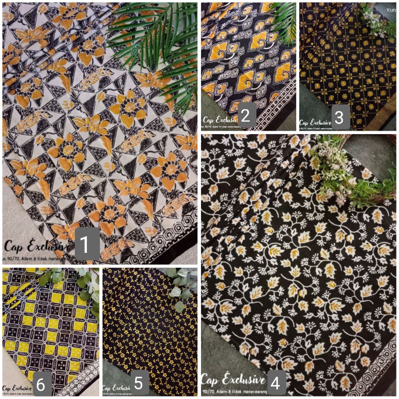 Kain Batik Kuning Hitam Bahan Batik Kuning Hitam Kain Batik Halus Kain Batik Cap Kuning Hitam Kain B