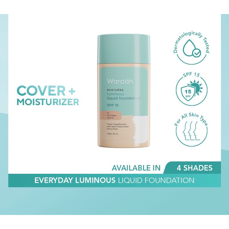 Wardah Everyday Luminous Liquid Foundation - Alas Bedak Cair