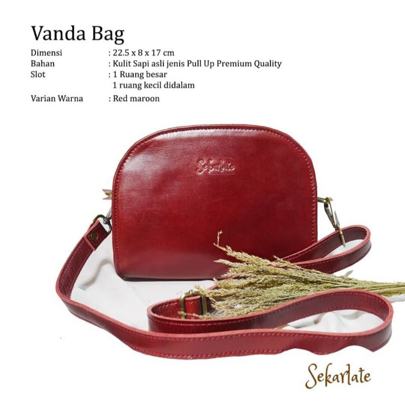 Sekarlate Vanda Tas kulit kecil original premium wanita