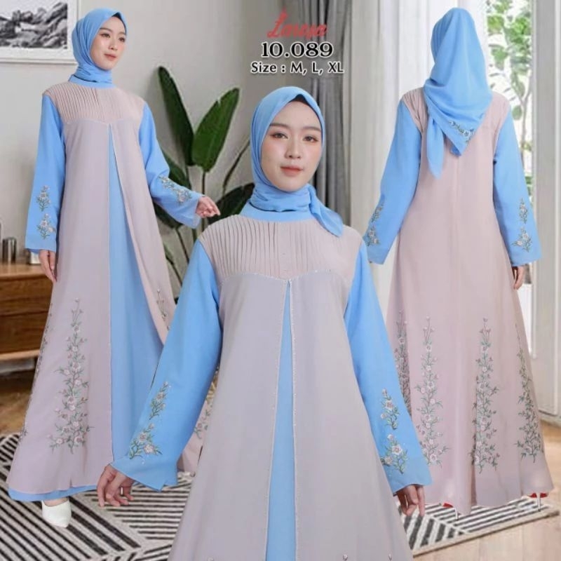 Set Larosa bordir original 02.089  /  Dress larosa original set Kerudung   /  Gamis abaya larosa set