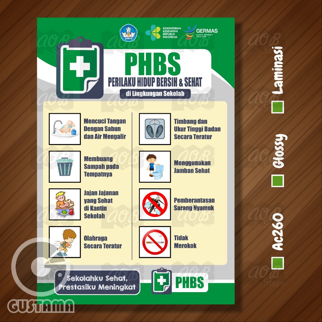 

Poster Perilaku Hidup Bersih dan Sehat, Poster PHBS UKS A3