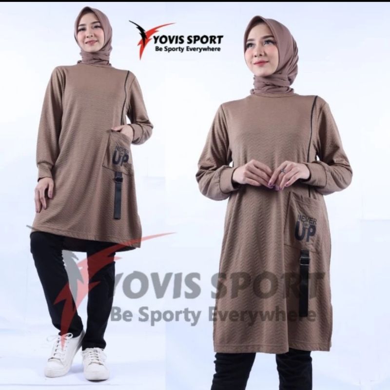 Baju senam tunik yovis sport