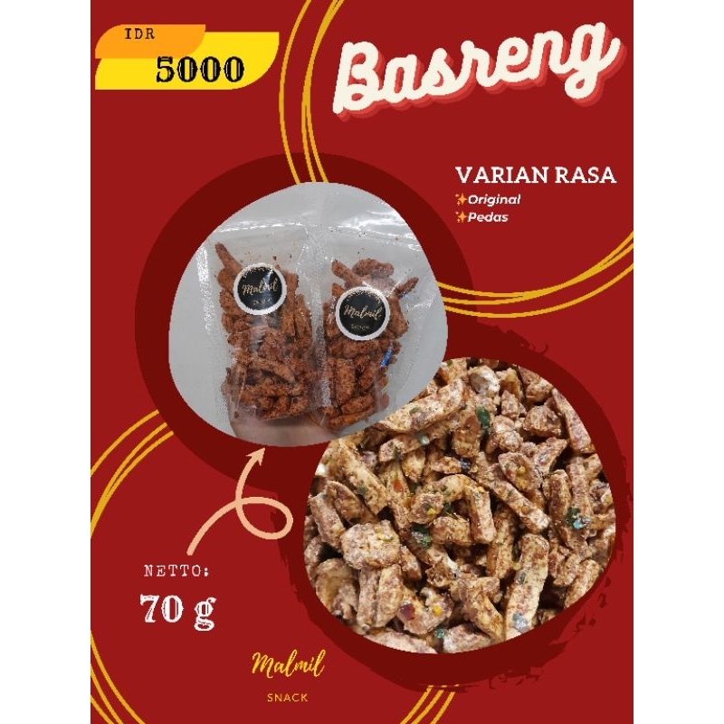 

Malmilsnack Basreng Pedas daun jeruk, original daun jeruk 70 gram