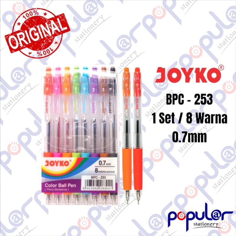 

Bolpoint Gel Joyko BPC - 253 8 Warna ( 1 Set / 8 Pcs )