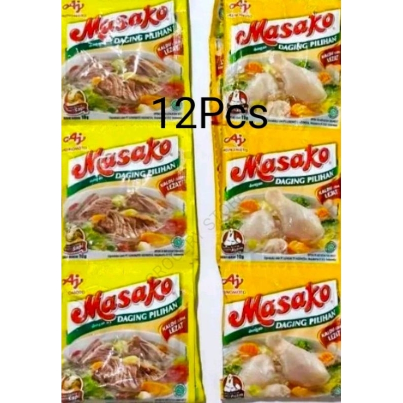 

Masako Ayam dan Sapi Sachet 1 Renceng (12pcs) - Masako Ayam dan Sapi 9gr (12Pcs)