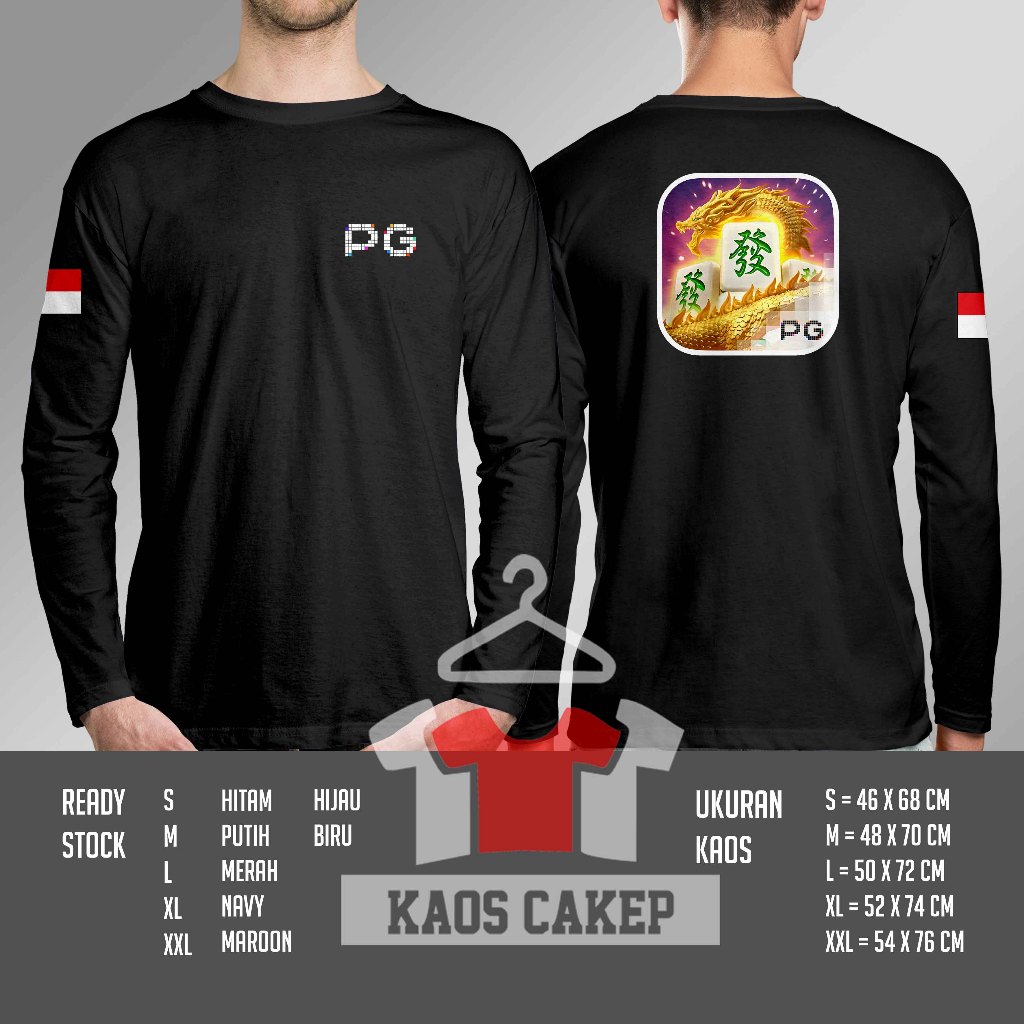 Kaos Baju PG Soft Mahjong Ways Game Slot Lengan Panjang Kaos Distro