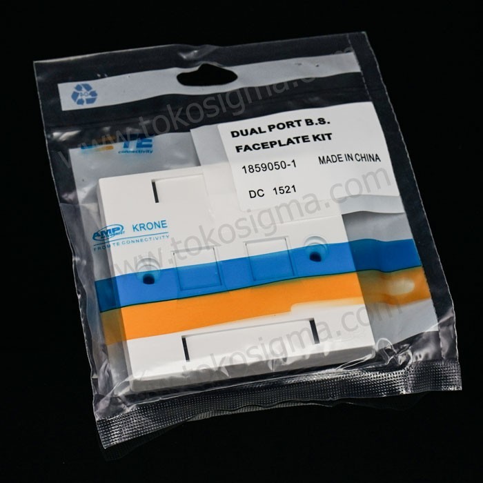 AMP FACEPLATE DUAL PORT B.S. 1859050-1