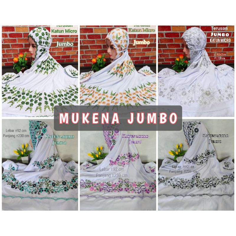 {MODEL TERBARU} promo mukena lajuran jumbo adem / mukena polino jumbo / mukena terusan jumbo banget 