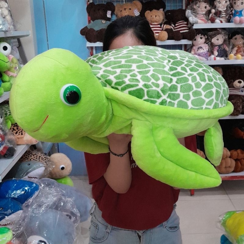 Boneka Penyu Kura Kura Turtle Coklat Hijau Besar Jumbo