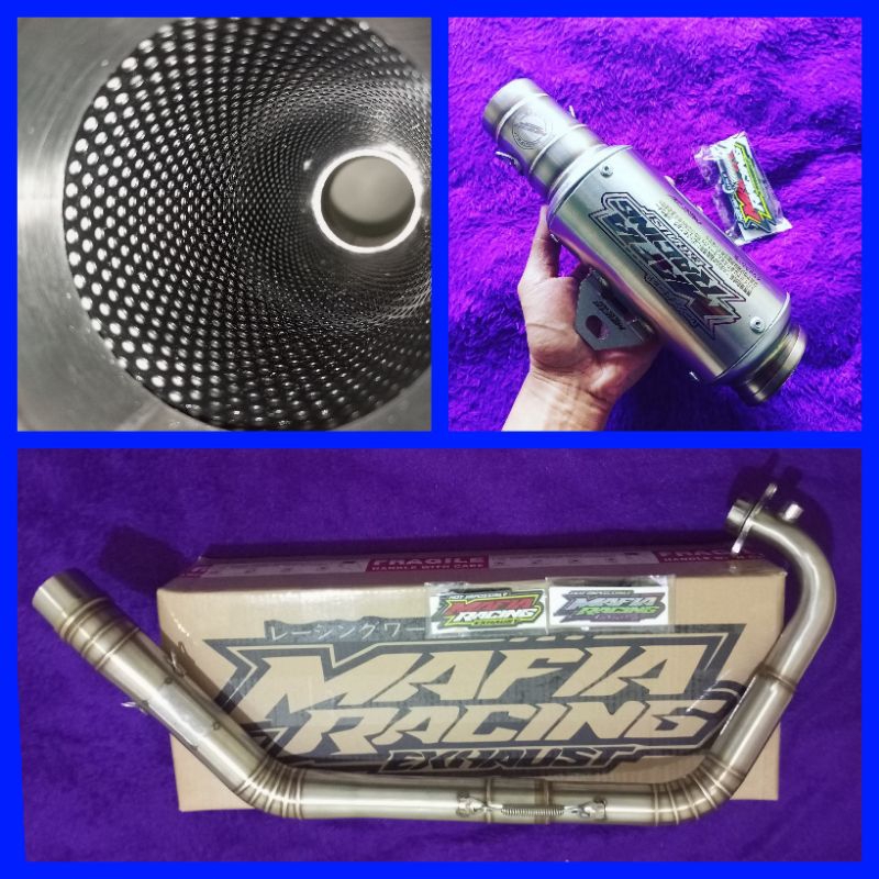 knalpot original MAFIA racing exhaust PNP satria Fu injeksi model road race full set silincer MP5 su