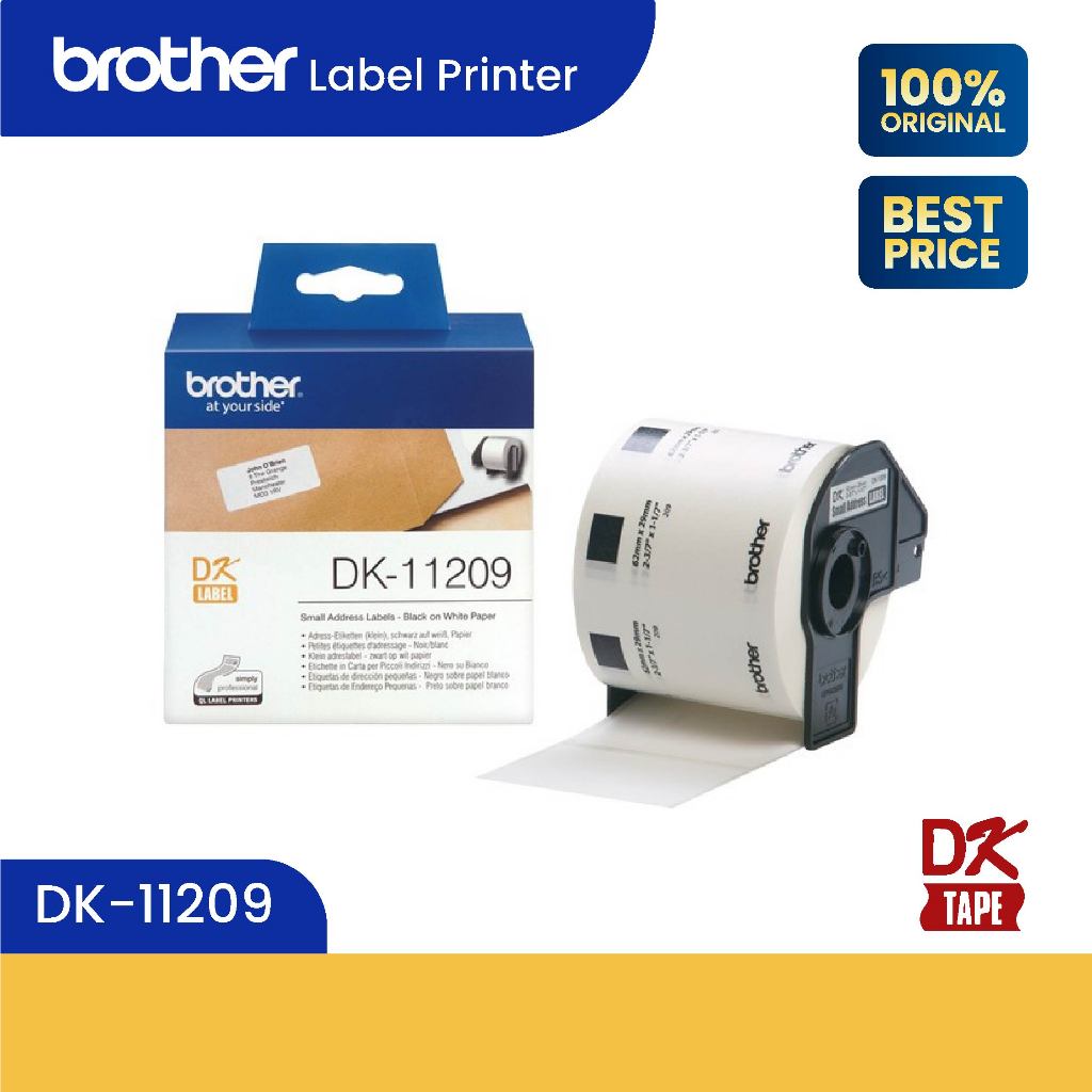 

Brother DK-11209 Die Cut 29mm x 62mm Small Address Label DK11209
