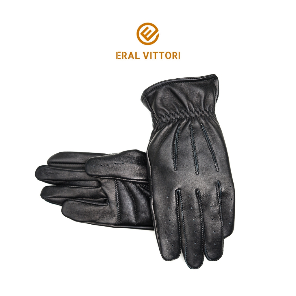 Eral Vittori - Ergow 01 Sarung Tangan Kulit Pria Harian Hitam