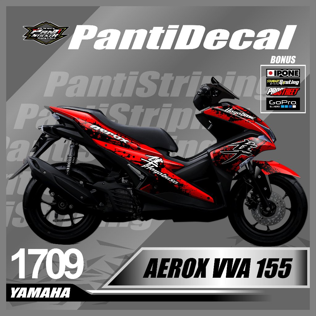 Sticker aerox vva 155 Stiker decal aksesoris motor yamaha aerox VVA 155 fullbody laminasi glossy dof