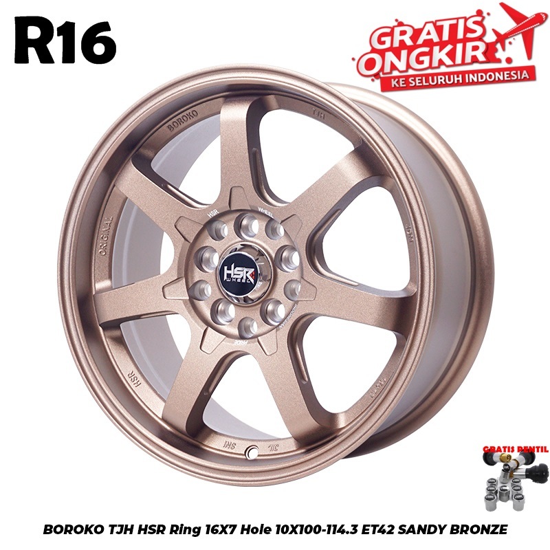 Velg TE37 ring 16 mobil Innova XPander Ertiga Terios Rush pelek HSR BOROKO TJH R16 lebar 7 Pcd 5X100