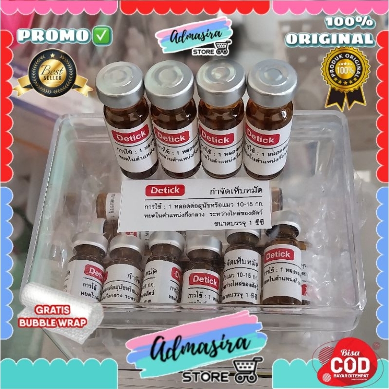ASLI DETICK 1ML Obat Kutu Tetes Kucing Anjing Detick 10-20kg Caplax 1 ml