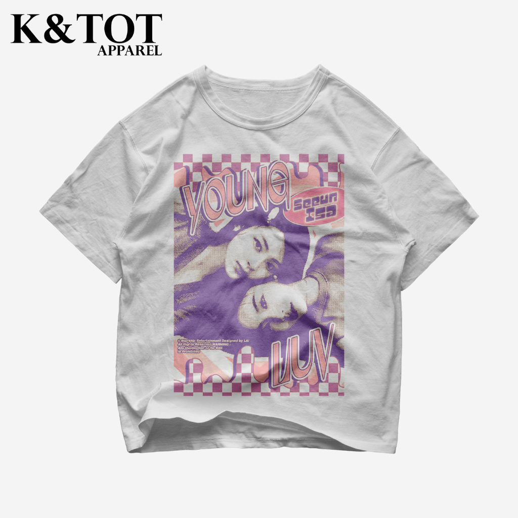 KNTOT - KAOS BAJU STAYC YOUNG LUV KOREAN GIRLBAND TEE | TSHIRT OVERSIZE VINTAGE PUTIH BOOTLEG - PRIA