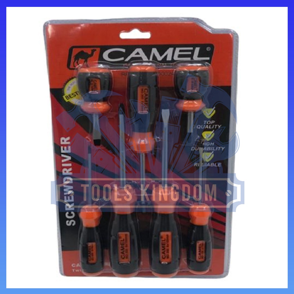 Obeng Set Camel Magnet 7pcs / Screwdriver Set Cebol Panjang 7 pcs