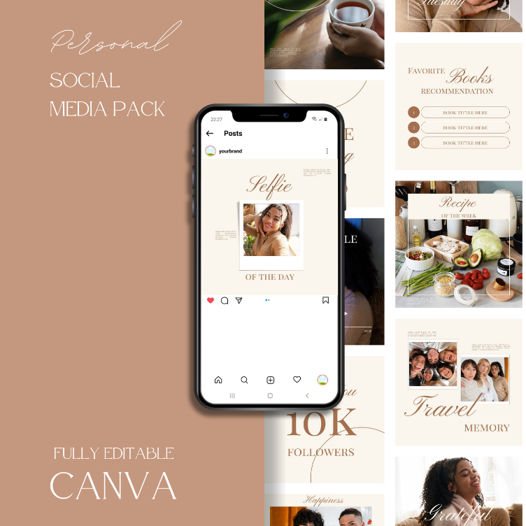 Desain 30 Template Canva Instagram Feed/Post Personal | Premium Design for Personal |  Bisa Diedit d