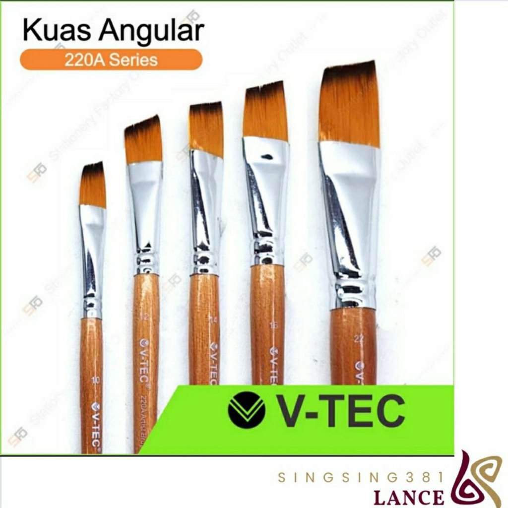 

Kuas Lukis Angular V- Tec 202A Satuan - Angular Paint Bush - 10