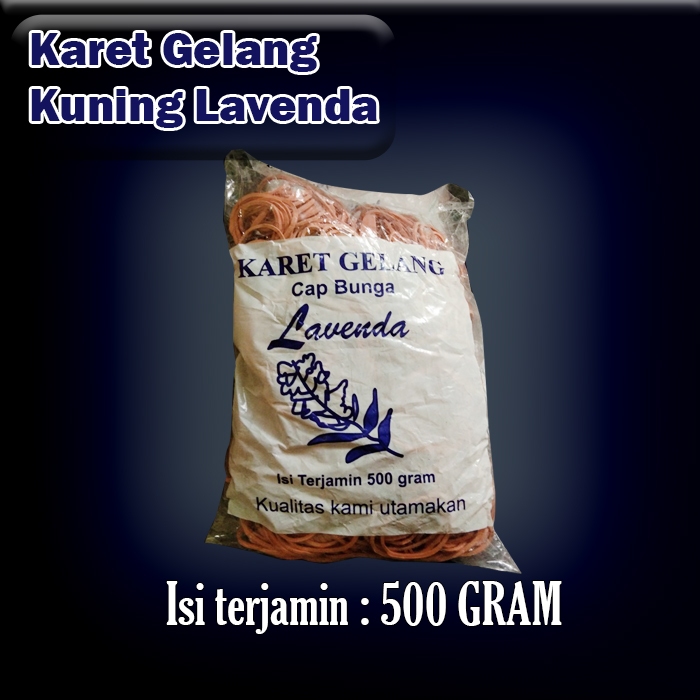 karet kuning/karet gelang 500gram/karet kuning gelang lavenda