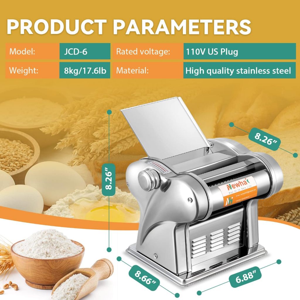 Pembuat Pasta Listrik Gilingan Mie Listrik Noodle Maker Mesin Giling Adonan Pasta Spaghetti Roller M