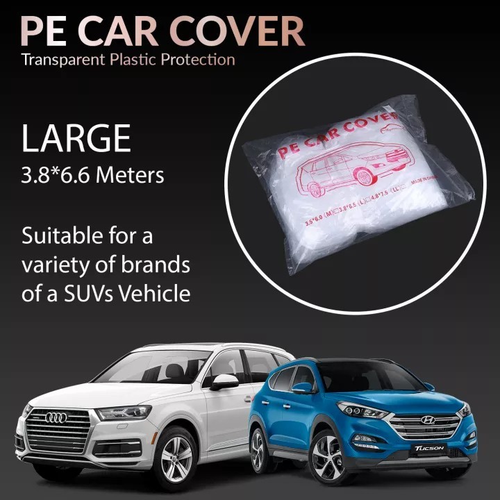 Cover Mobil Transparant Waterproof Plastik Bening Clear PE Car Cover