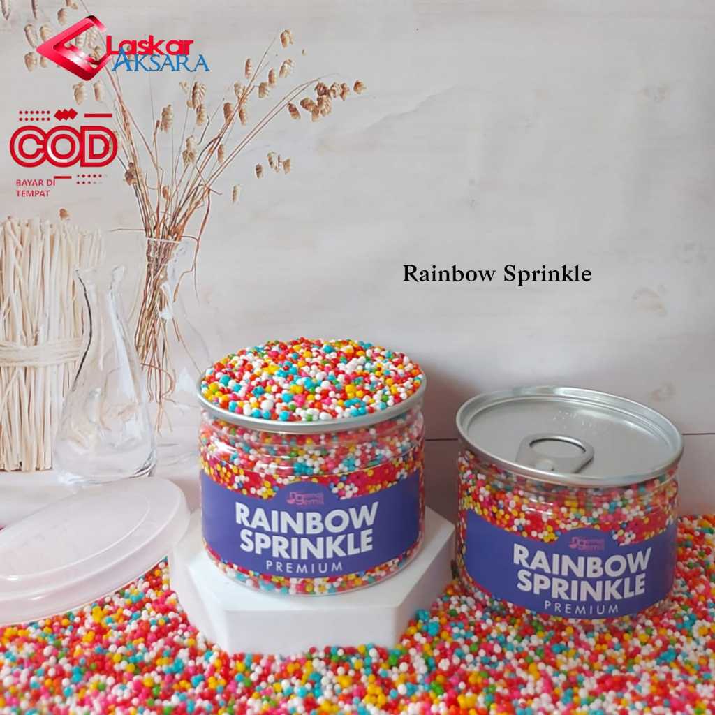 

Can - Rainbow Sprinkle Sugar Sprinkle Trimit Warna Warni Hiasan Kue Bolu Donut / Premium