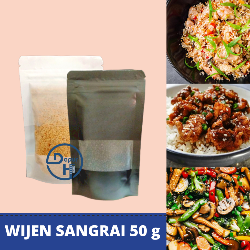 

HIROKING Biji Wijen Putih & Hitam Sangrai 50 g Halal/ Roaster White Sesame Seed for Sushi Ramen//