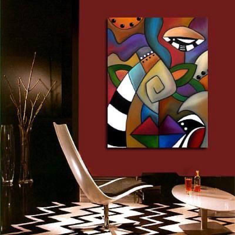 Lukisan Abstrak Modern Lukisan Tangan Asli Lukisan Abstrak Mewah Aesthetic Minimalis Moderen art ( L