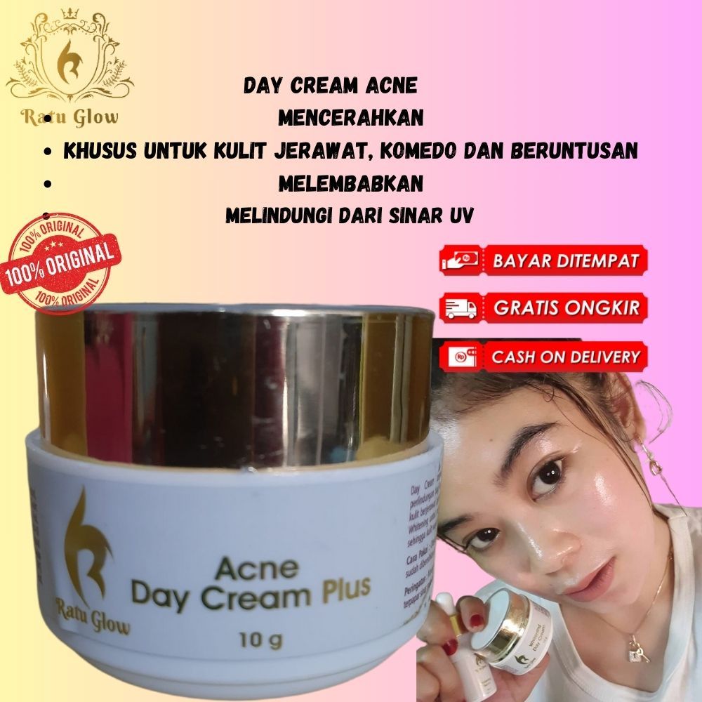 PROMO  DAY CREAM / KRIM SIANG ACNE RATU GLOW BPOM 100% ECERAN
