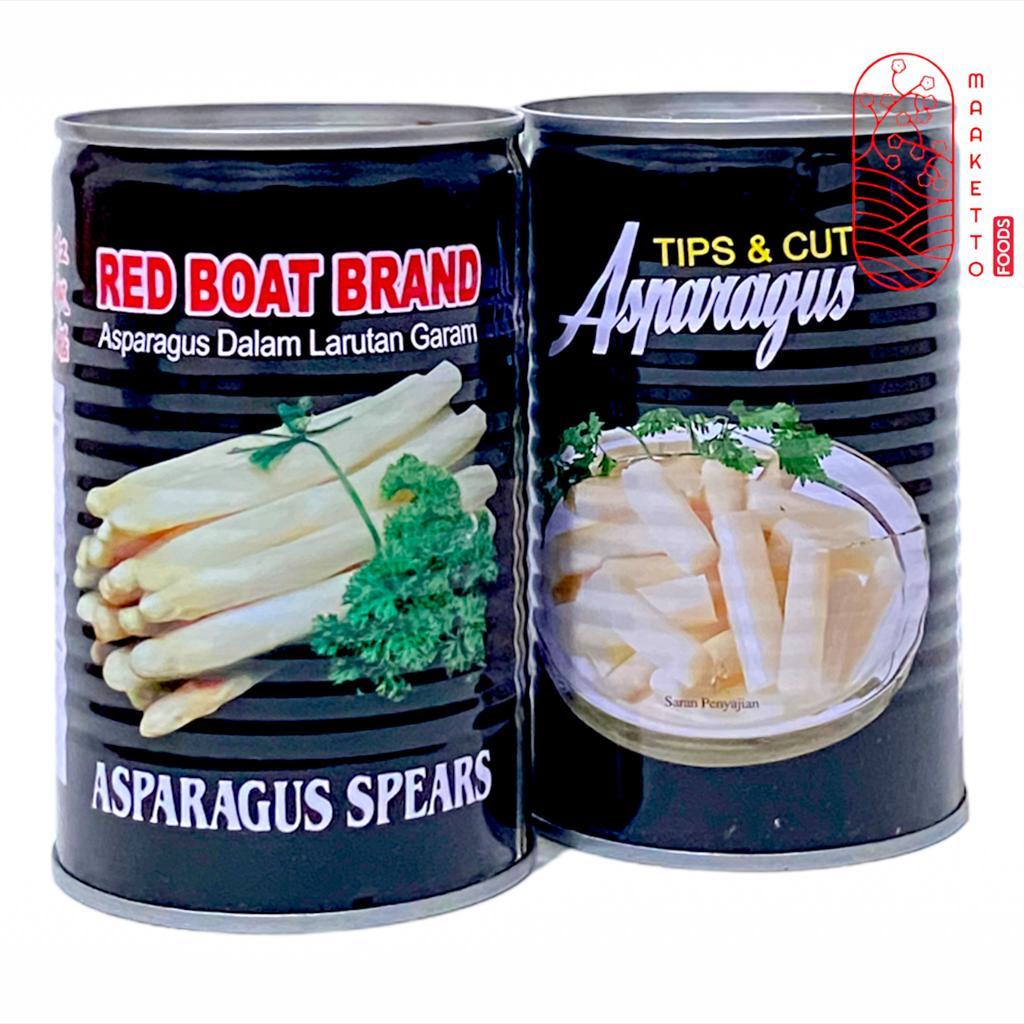 

Asparagus Kaleng Cut Pendek / Asparagus Red Boat Spears Panjang 430gr