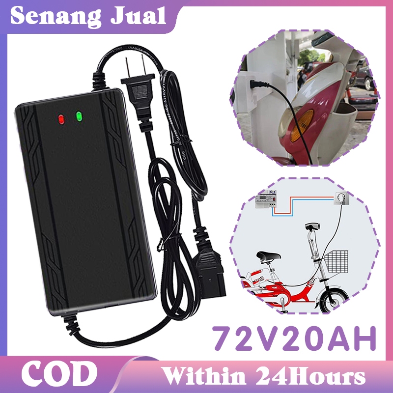 Cas Charger Motor Sepeda Listrik 72V 20AH Kompatibel Dengan Semua Merek Sepeda Elektronik