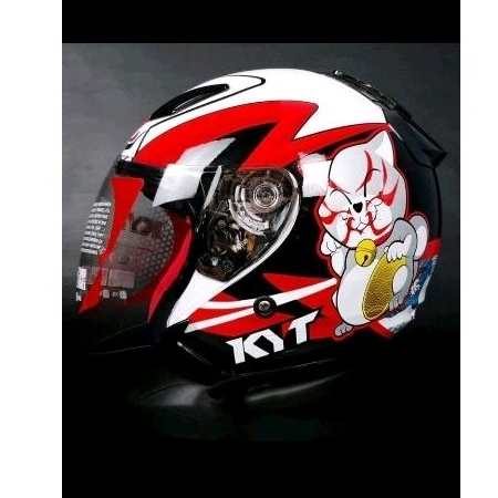 HELM KYT DJ MARU KABUKI WHITE GLOSSY DAN DOFF ORIGINAL PRODUK