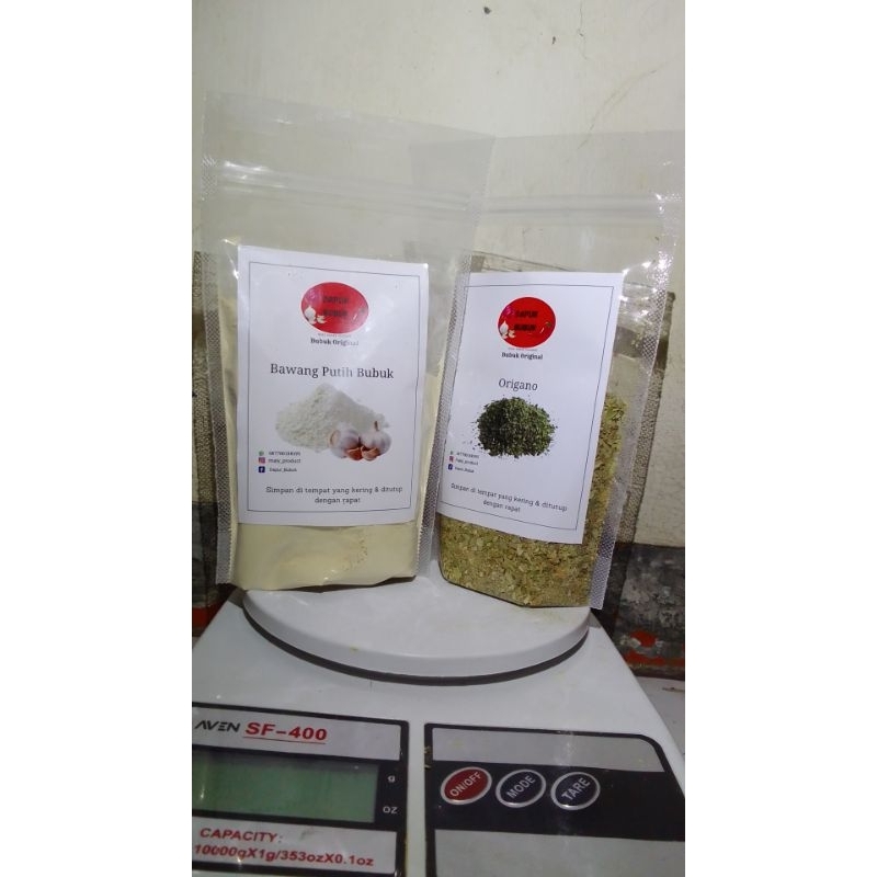 

2paket bawang putih bubuk/oregano 100gram & 50 gram