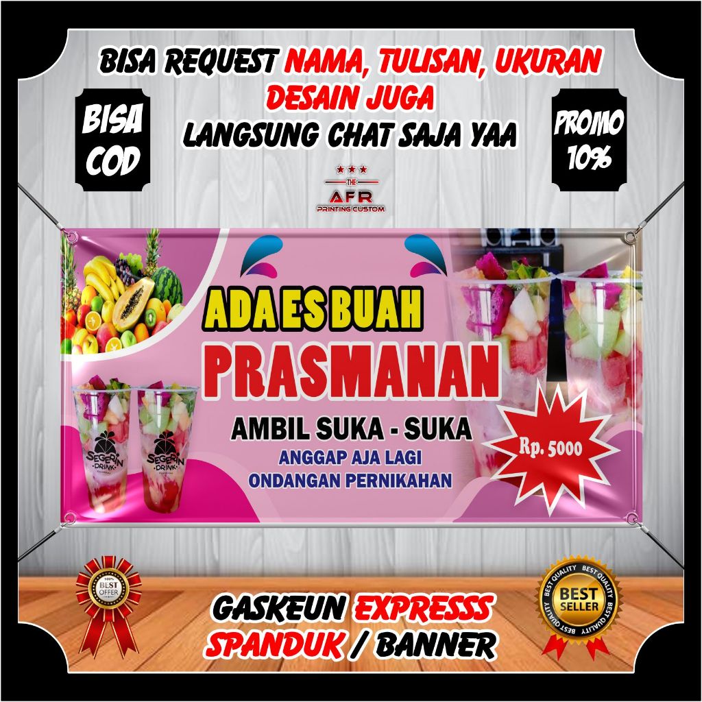 SPANDUK BANNER BANNER MURAH ES BUAH VIRAL KEKINIAN TERSERAH SPANDUK ES BUAH VIRAL PRASMANAN MANTAN B