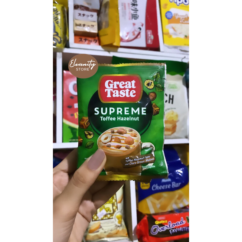 

Great Taste Supreme Toffee Hazelnut Black Forest Drink Sachet of Philippines ECER