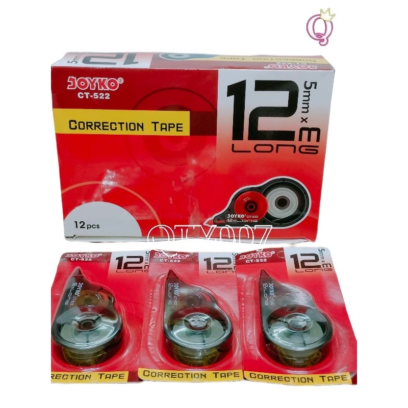 

Correction Tape Joyko CT-522 / Tipex Kertas Roll / Pita Koreksi Tip X 12 Meter x 5MM