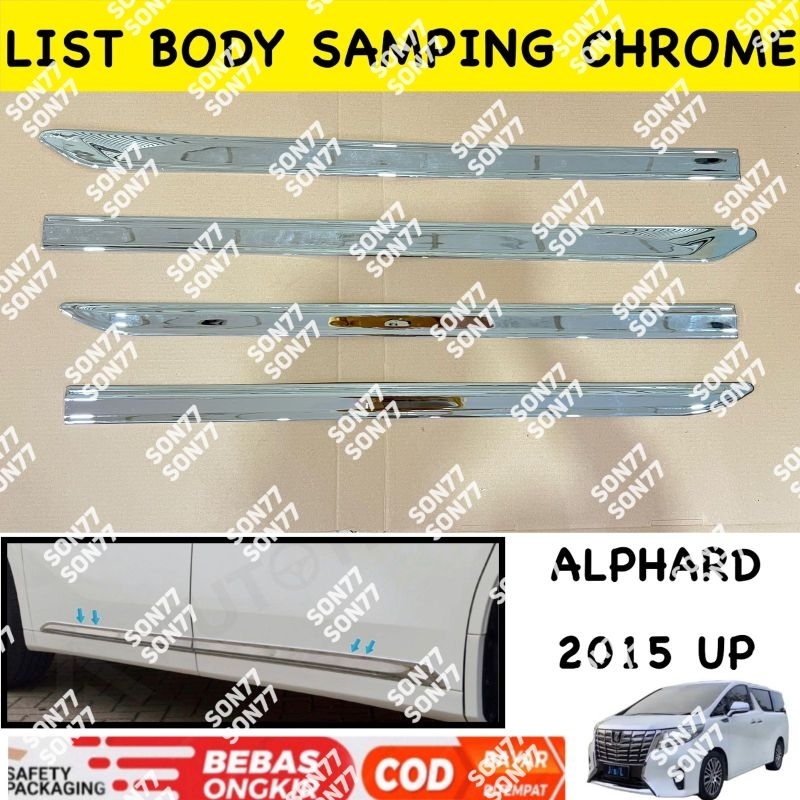 List Body Samping All New Alphard 2015 up Side Molding Chrome